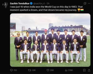 1983 World Cup Win Fueled Sachin Tendulkar's Cricket Dream: 'That Moment Sparked My Journey'