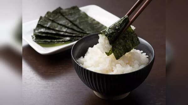 Fresh and green seaweed.