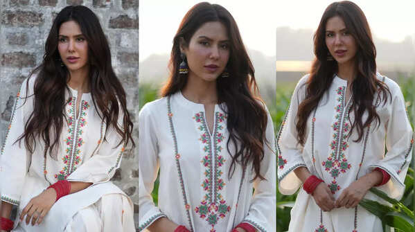 Sonam Bajwa's accessories enhance her ethnic look