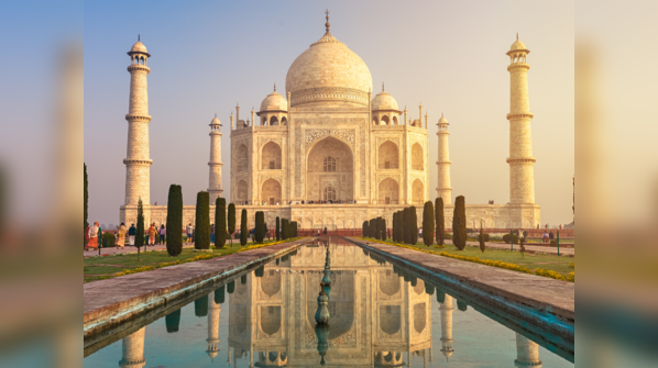 A serene marble mausoleum embodying eternal love