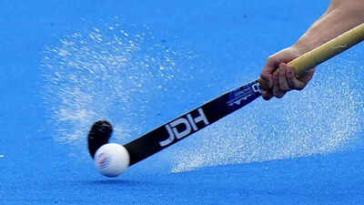 Hockey action shot