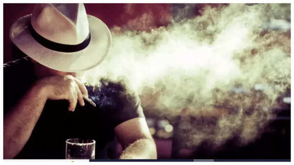 Cigarette and glass of wine