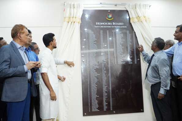 The newly unveiled Honours Board at Sher-e-Bangla National Cricket Stadium