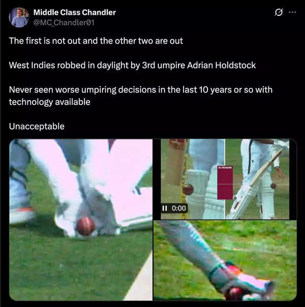Social media reacts to umpiring in West Indies vs Australia Test