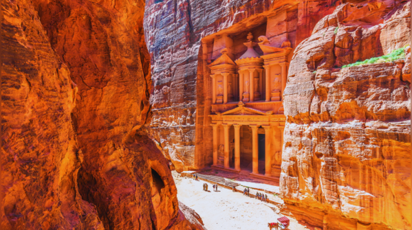 Spectacular view of Petra's iconic Treasury.